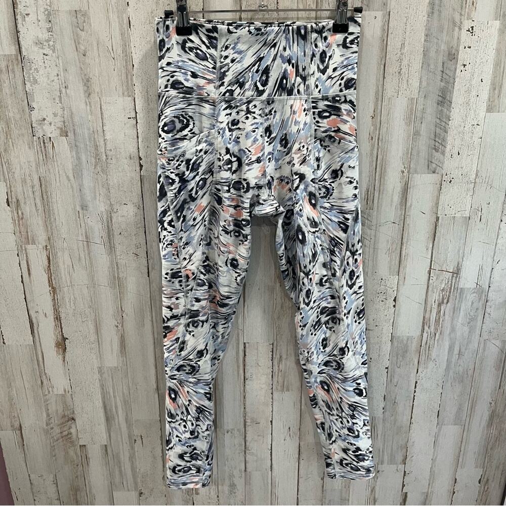 Freely Academy High Rise Patterned Crop Leggings Womens Small
